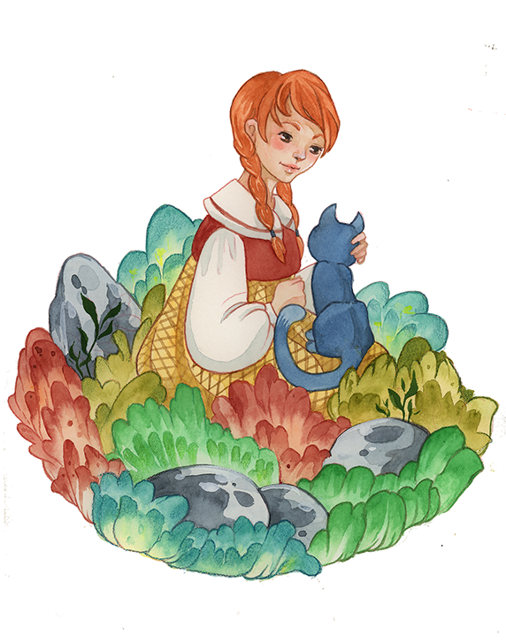 La fille et le chat